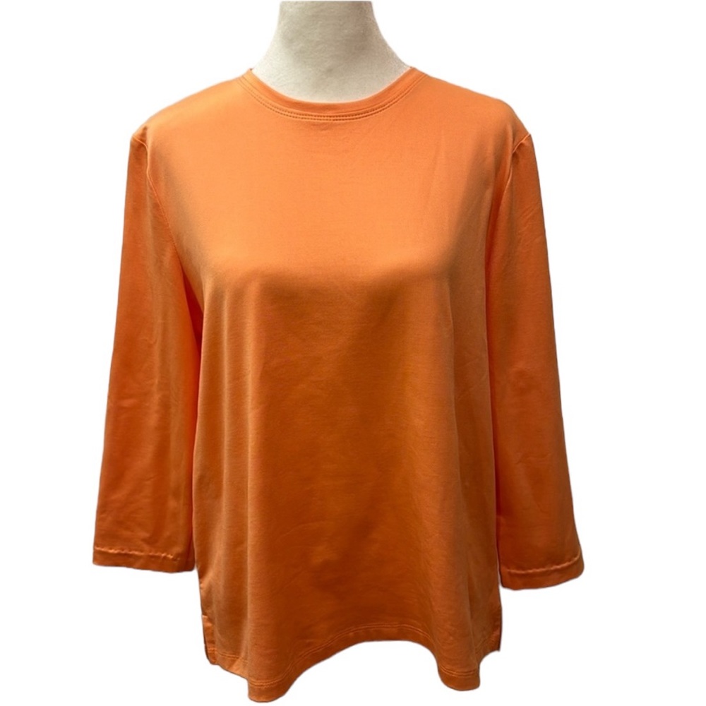 A’nue Ligne 3/4 sleeve top in orange sherbet. Size L1 (XL). NWOT